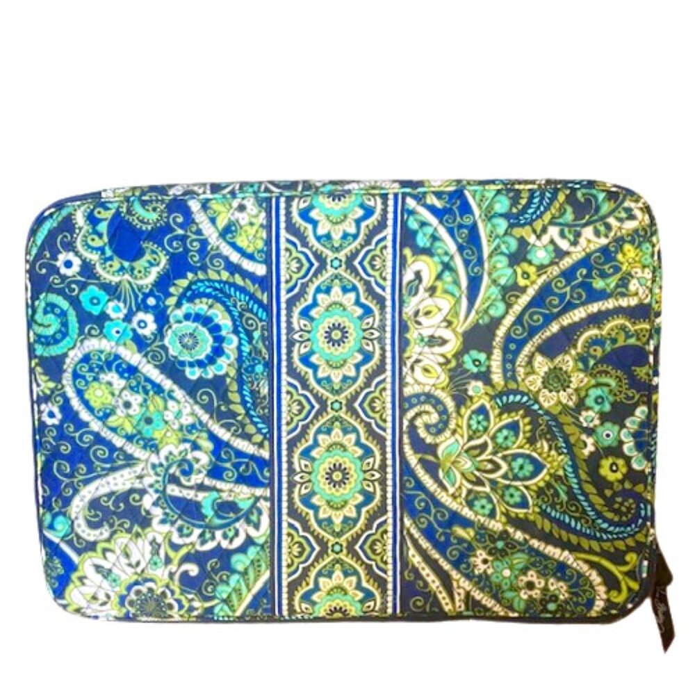 Vera Bradley Laptop Case Bag Quilted Padded Rhythm & Blues Retired Pattern